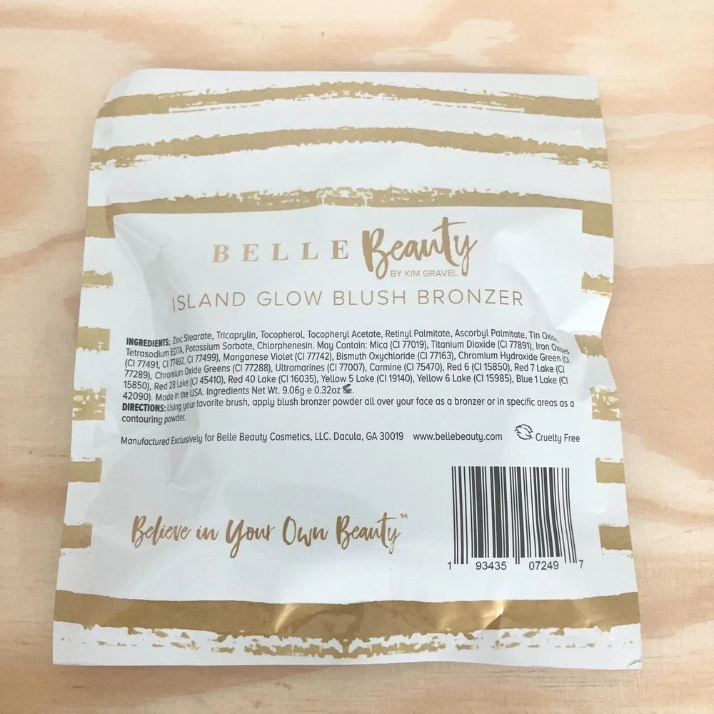 Belle Beauty Blushabelle Blush Bronzer Kim Gravel ISLAND GLOW 0.32 oz New